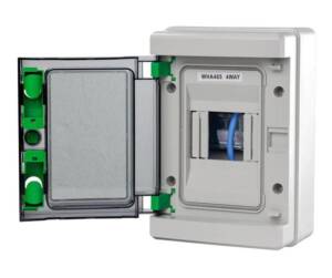 WCED PLASTIC IP65 4 way c/w earth bar only ENCLOSURE . WHA4/EV