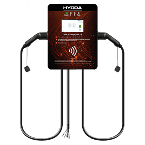 Hydra JOVI DUAL EV CHARGER 7kW - TETHERED. HJ-7-T-BLK
