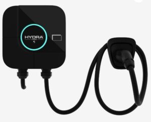 Hydra Cubus 7.4kW Domestic AC Charger Tethered. HJ-7-T-BLK