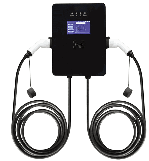 Tesida 3-Phase Dual 22kW Outlet Tethered RFID Wall Box