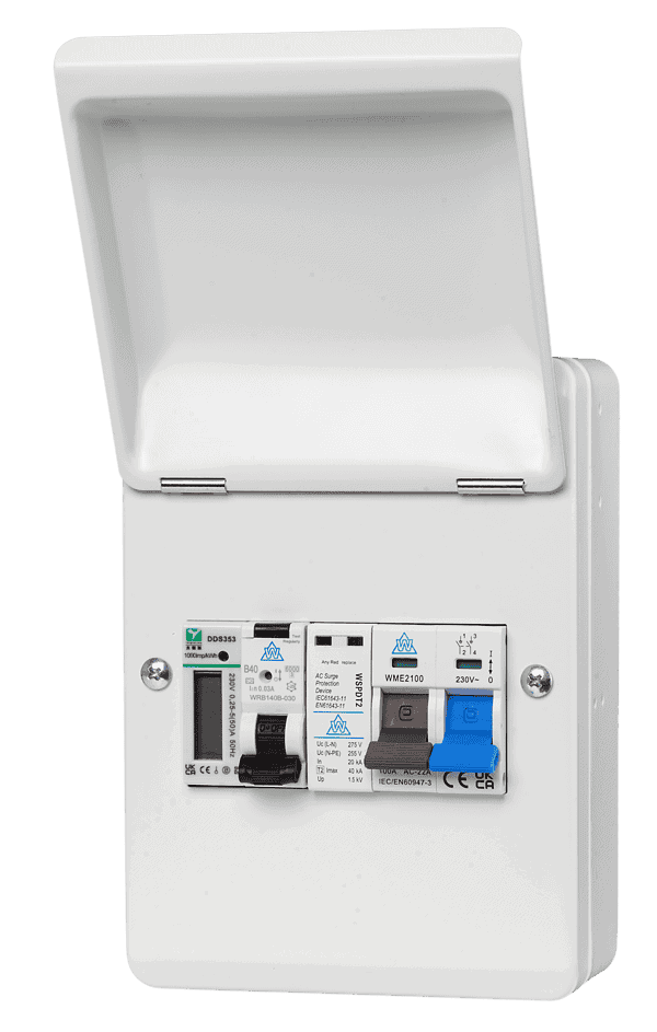 WCED Metered EV CU with RCBO and Surge Protection. WSRC550BSP