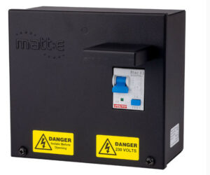 matt:e SP-EVCP-R Single phase connection centre with 32A double pole Type A RCBO .