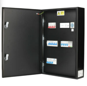 matt:e ARD-1-32-TP-R-SPD Connection centre with O-PEN®, automatic reset 5 pole isolator with 32A TPN Type A RCBO & Type 2 SPD .