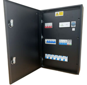 matt:e ARD-6-32-R-SPD Connection centre with O-PEN®, automatic reset 5 pole isolator with 6 x 32A DP Type A RCBOs & Type 2 SPD.