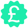 Badge pound icon green 100x100