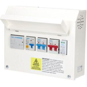 matt:e SP-RC80-SPD Single phase unit, DP Type A RCBO for loads up to 7.4kW with Type 2 SPD, load curtailment at 80A.